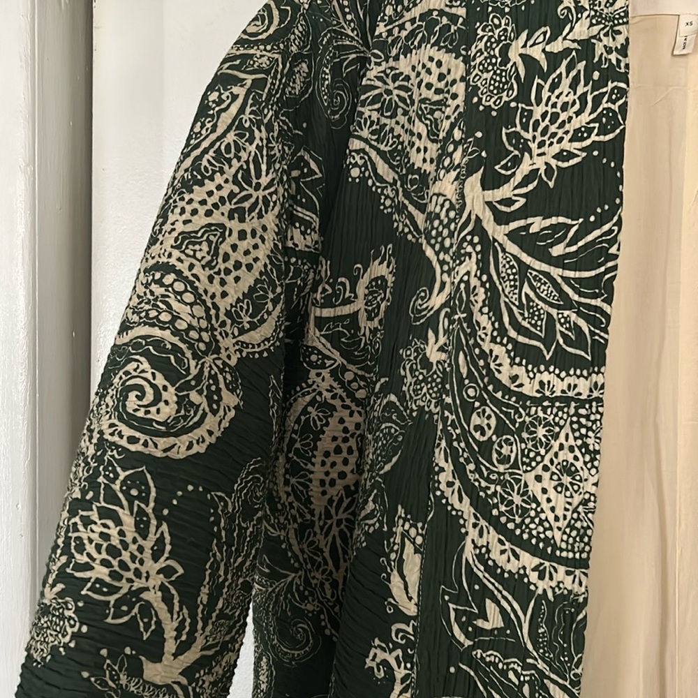 Chic Green Patterned Mara Hoffman Coat - image 3